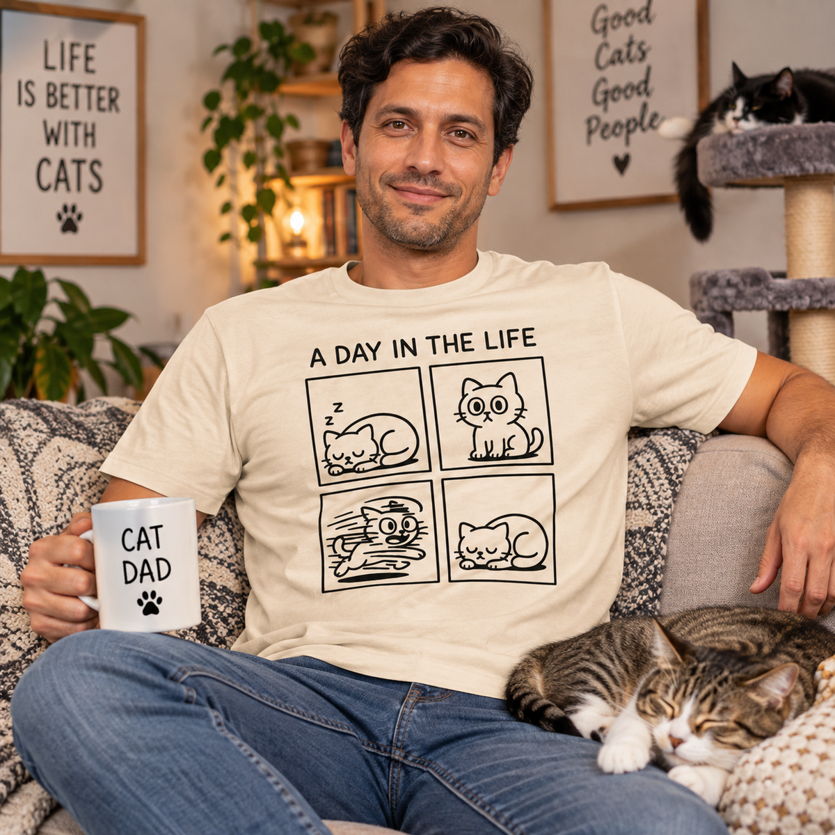 A Day In The Life Cat T-Shirt