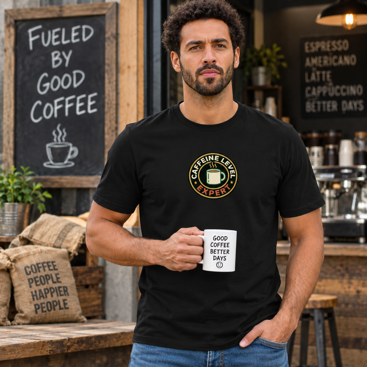 Caffeine Expert Funny Coffee T-Shirt