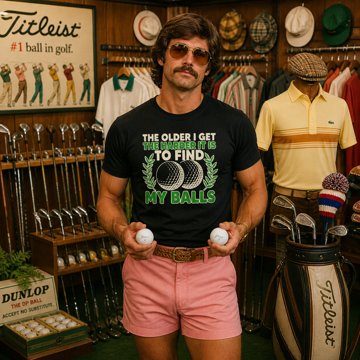 The Older I Get Funny Golf Balls Graphic Tee