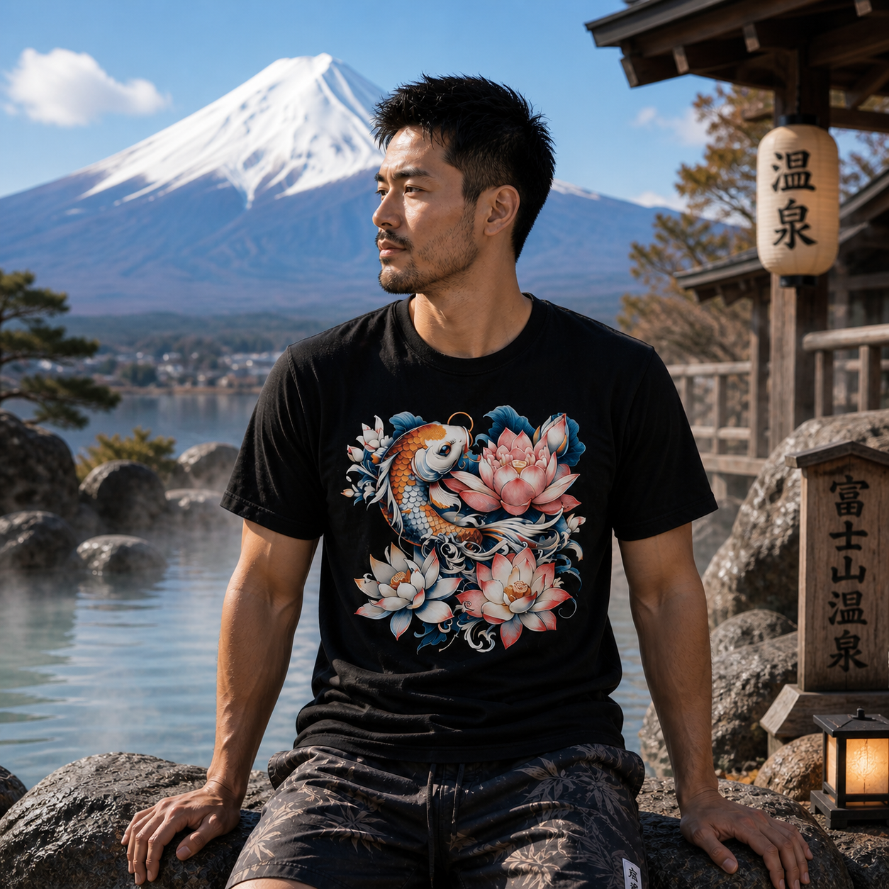 Koi Lotus Bloom Graphic Tee
