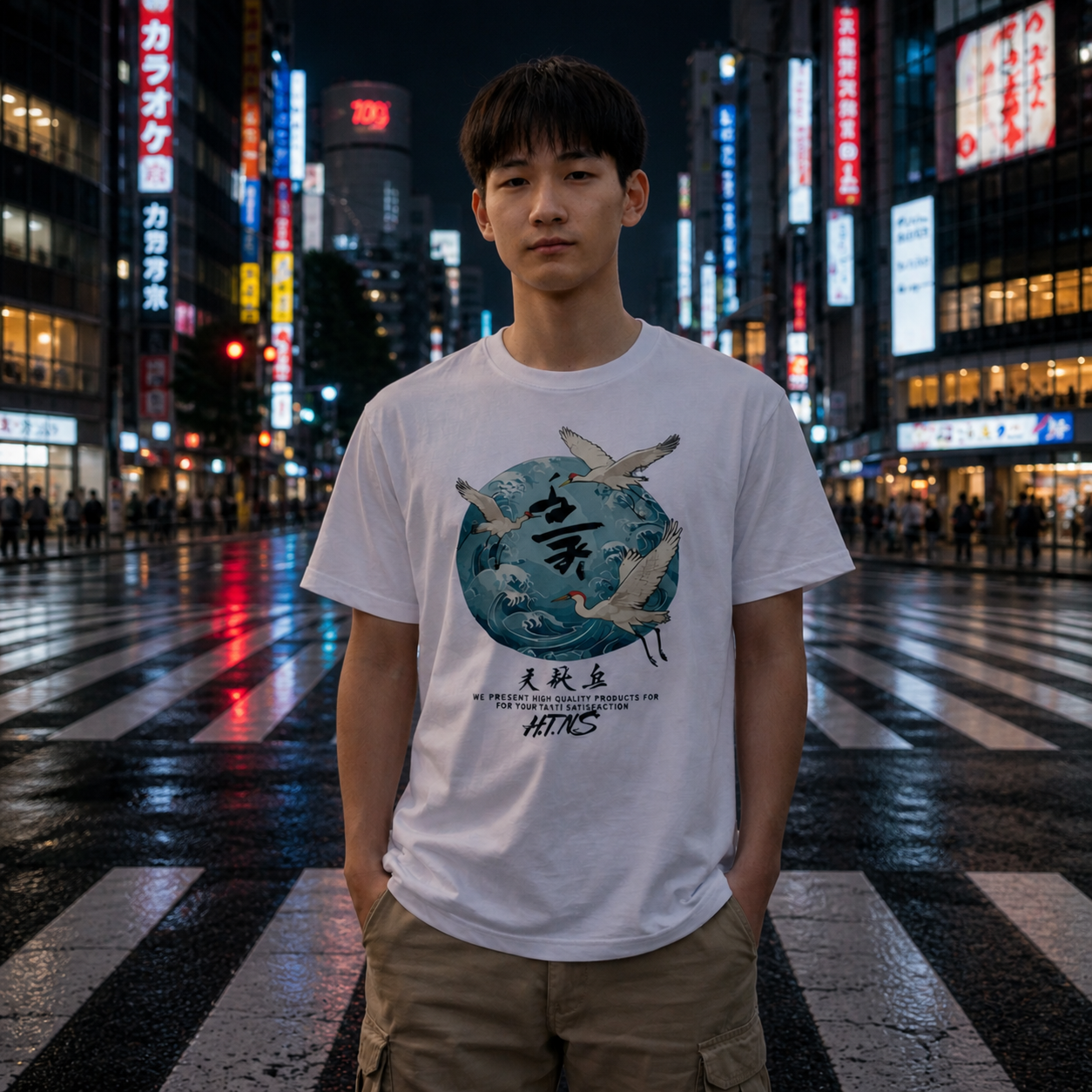 Crane Wave Harmony Graphic Tee