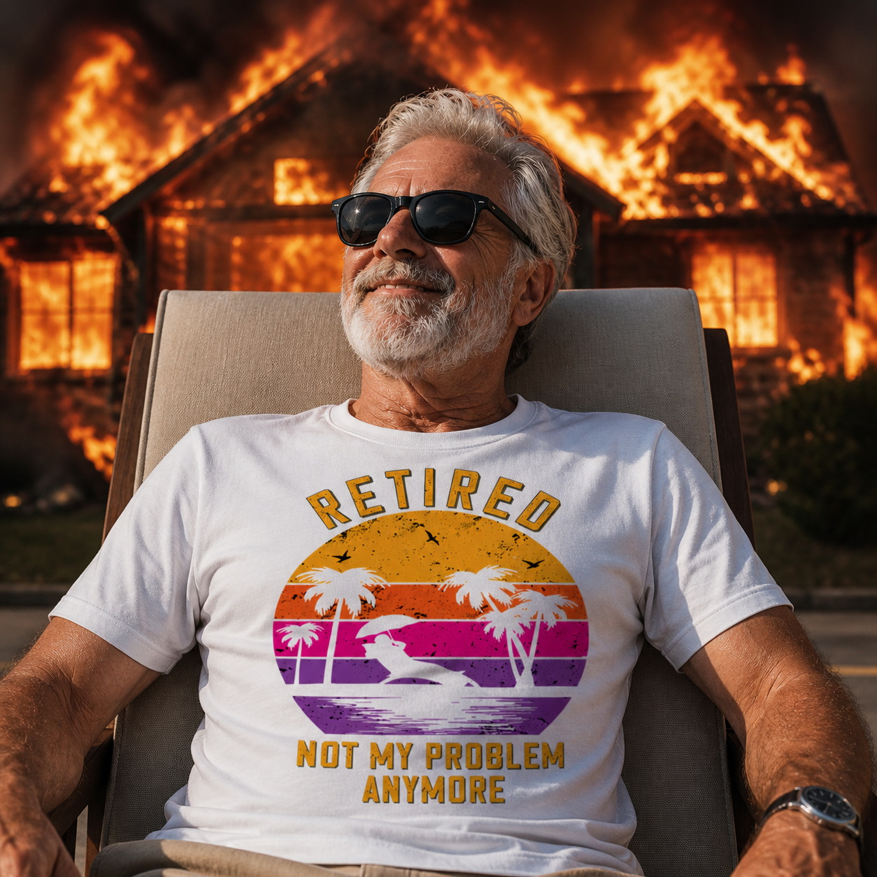Retired Not My Problem Anymore Sunset T-Shirt