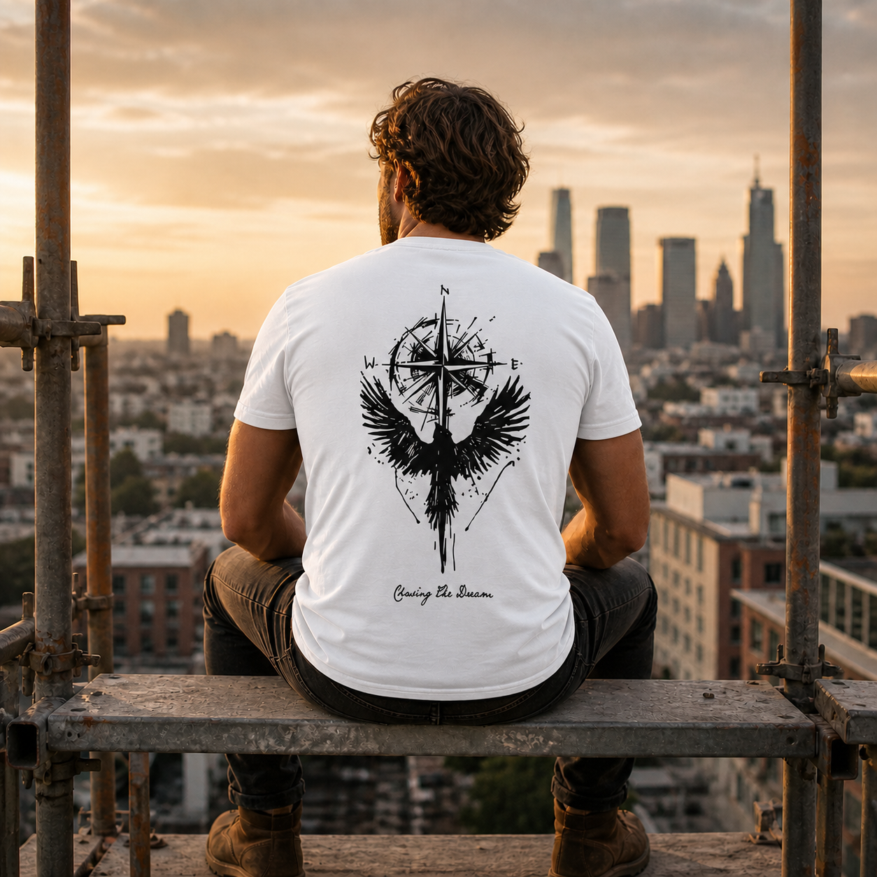 Compass Raven Graphic T-Shirt