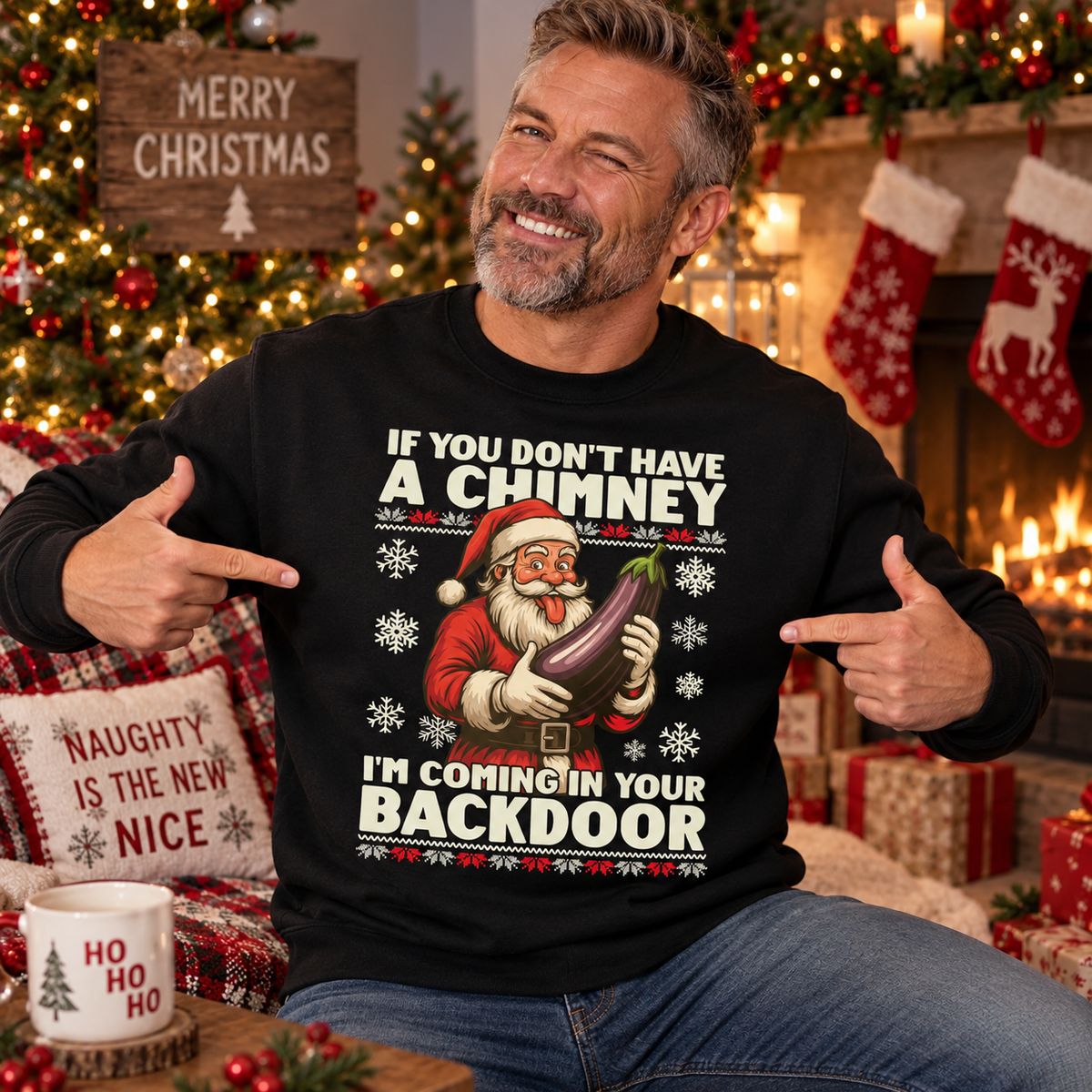 Back Door - Funny Christmas Jumper