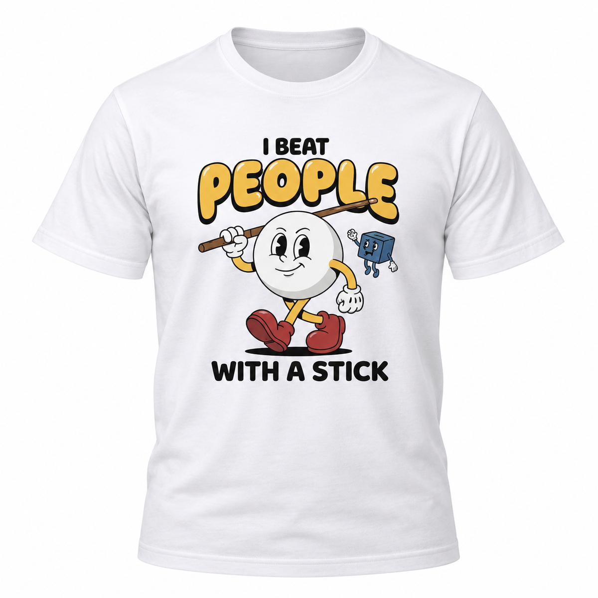 I Beat People With A Stick Snooker T-Shirt