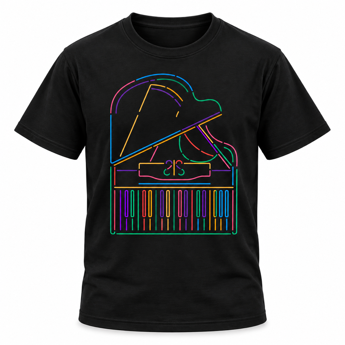 Neon Grand Piano Tee