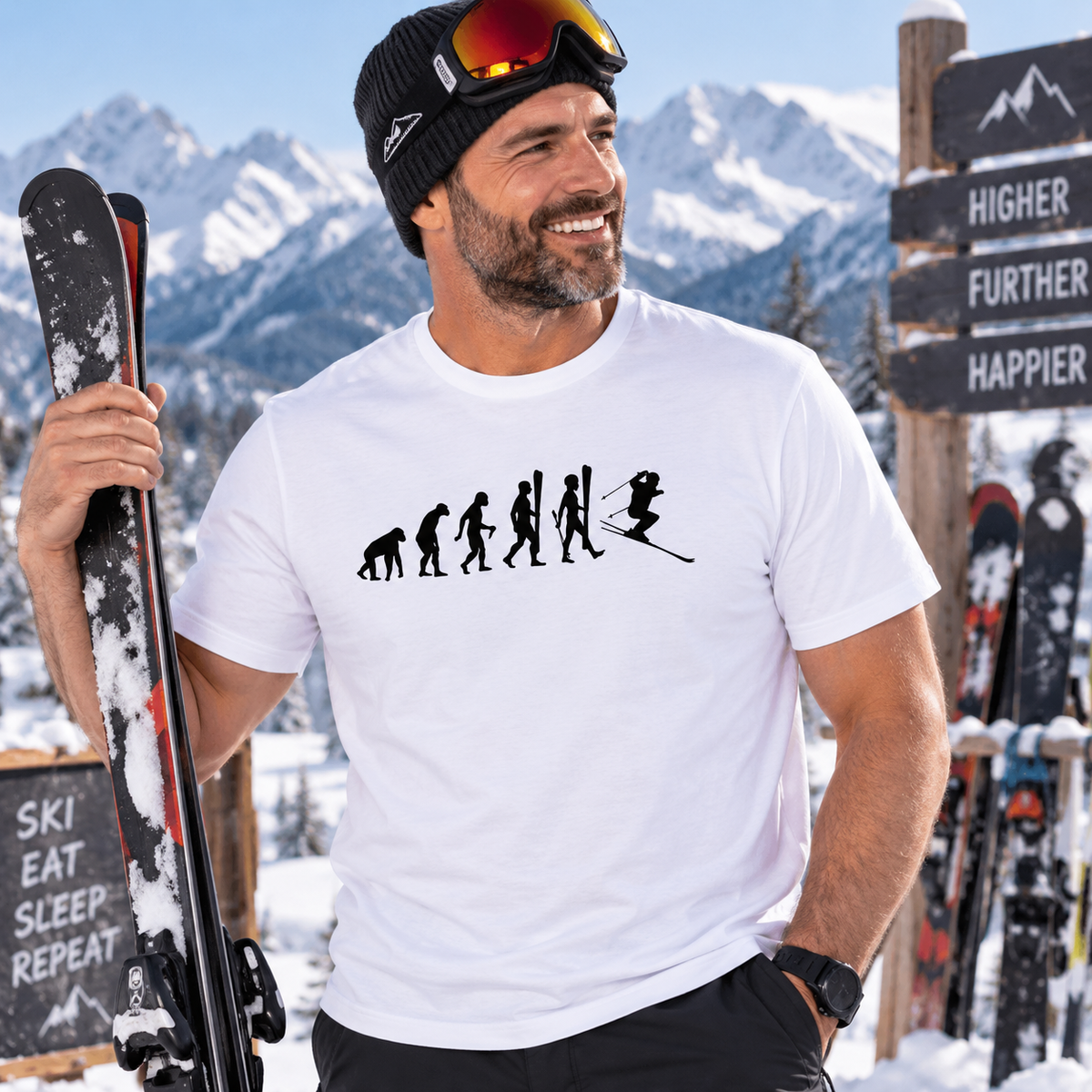 Skiing Evolution T-Shirt