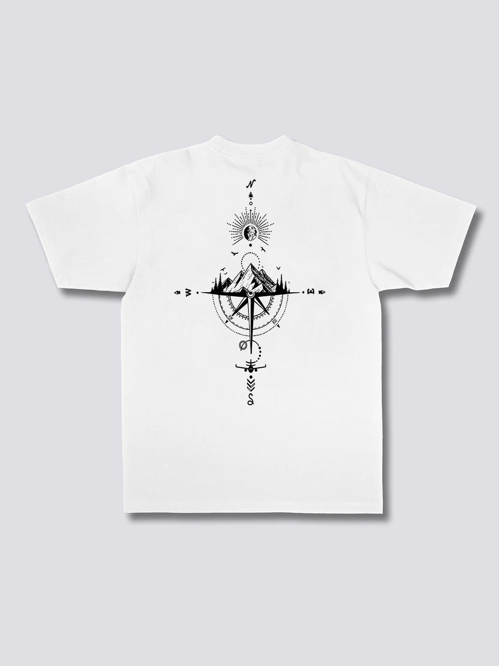 Celestial Compass Mountain Graphic Tee