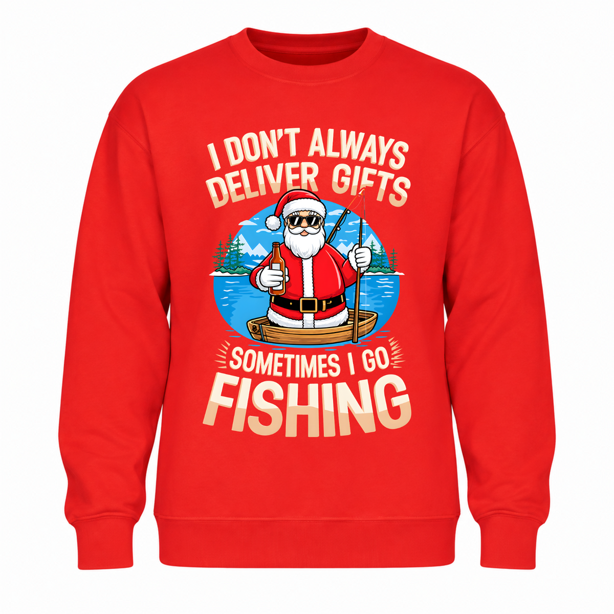 Sometimes I Go Fishing- Funny Christmas Jumper
