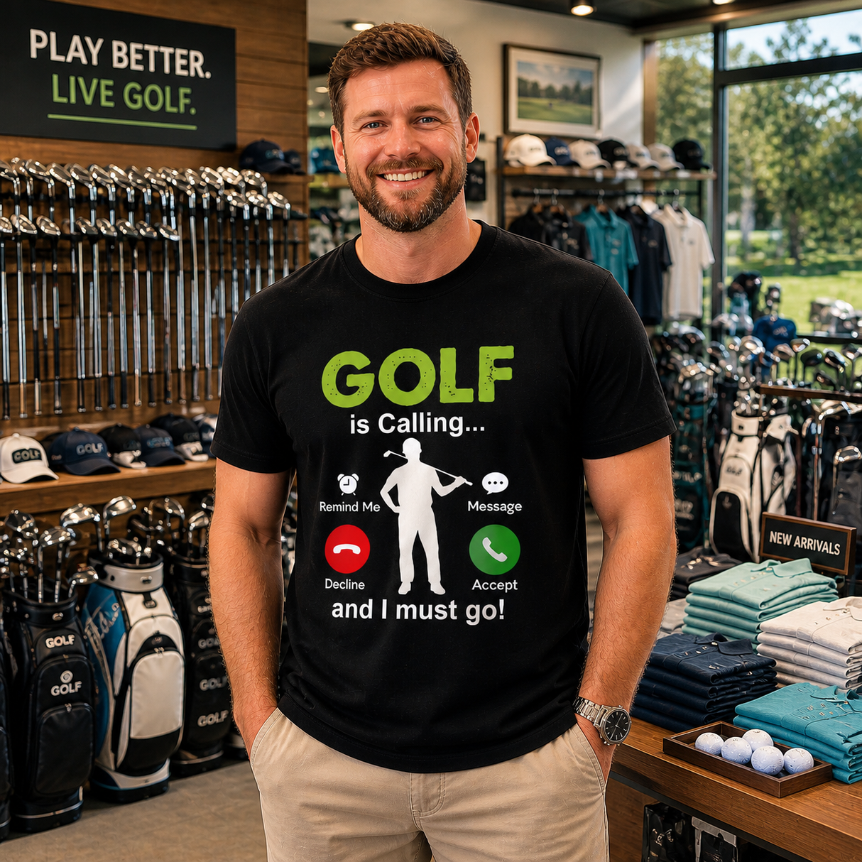 Golf Is Calling Funny Phone Screen Tee