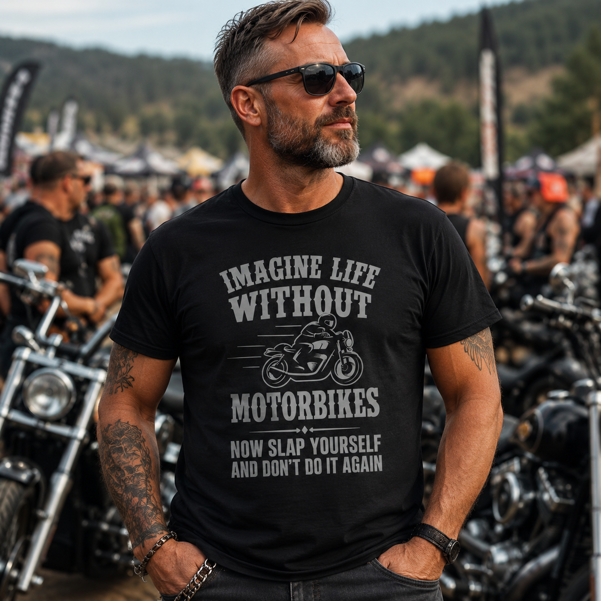 Imagine Life Without Motorbikes Tee