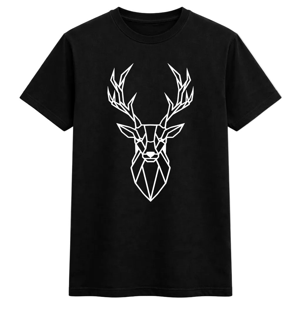 Minimalist Geometric Deer Head Graphic Tee