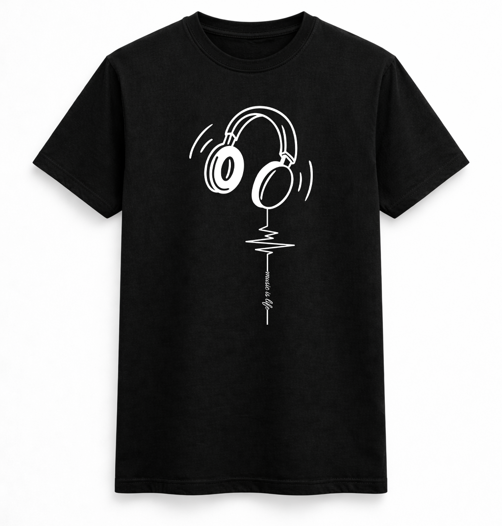 Minimalist Headphones Music Line T-Shirt