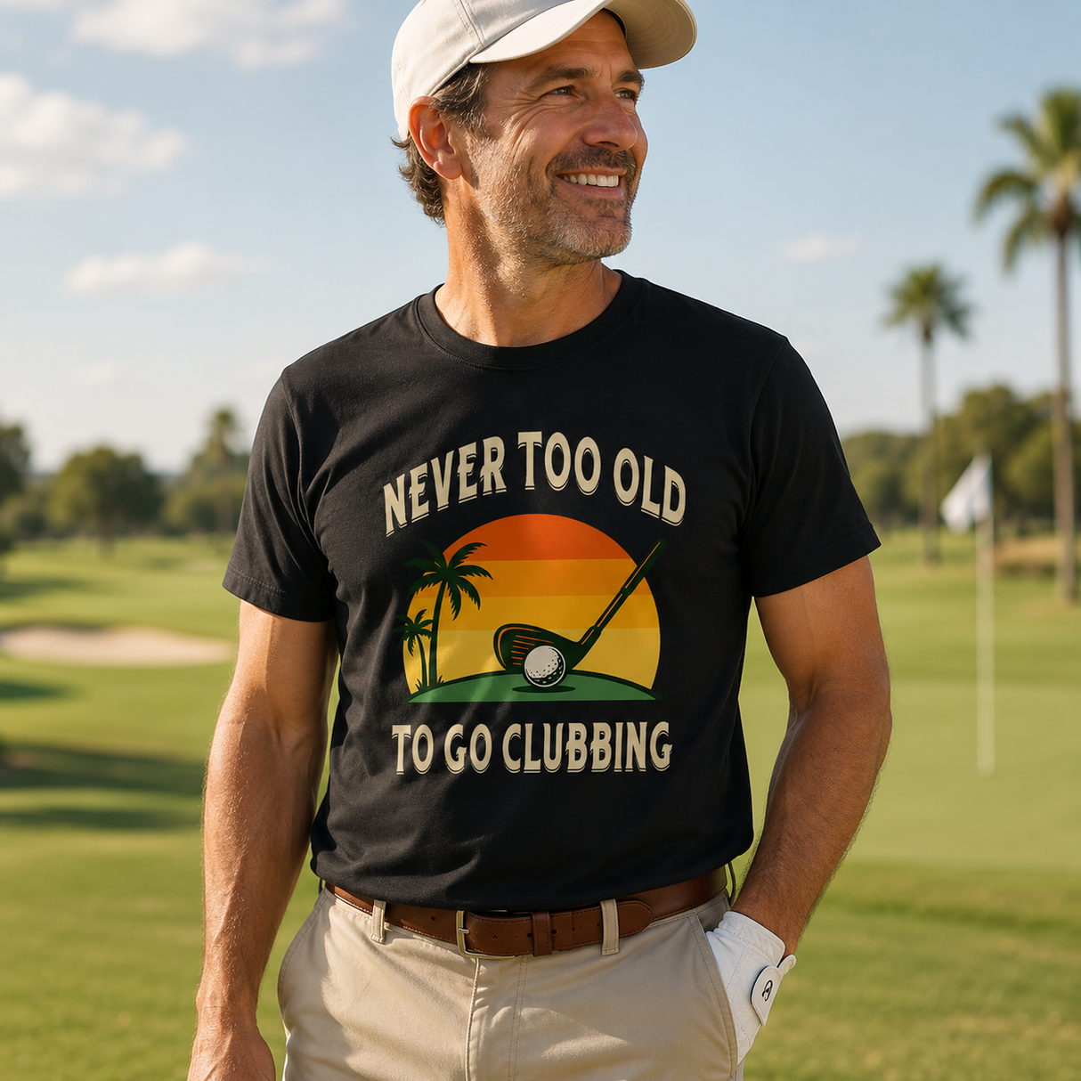 Never Too Old to Go Clubbing Golf Tee