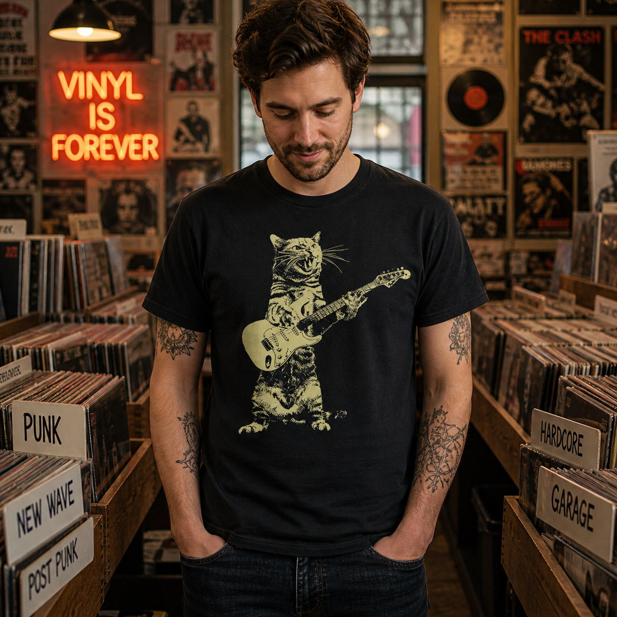 Rocking Cat Guitar Tee