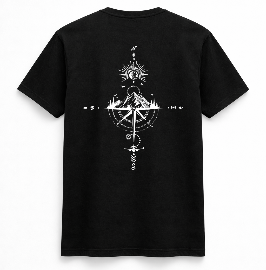 Celestial Compass Mountain Graphic Tee
