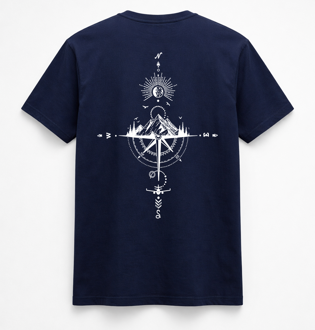 Celestial Compass Mountain Graphic Tee