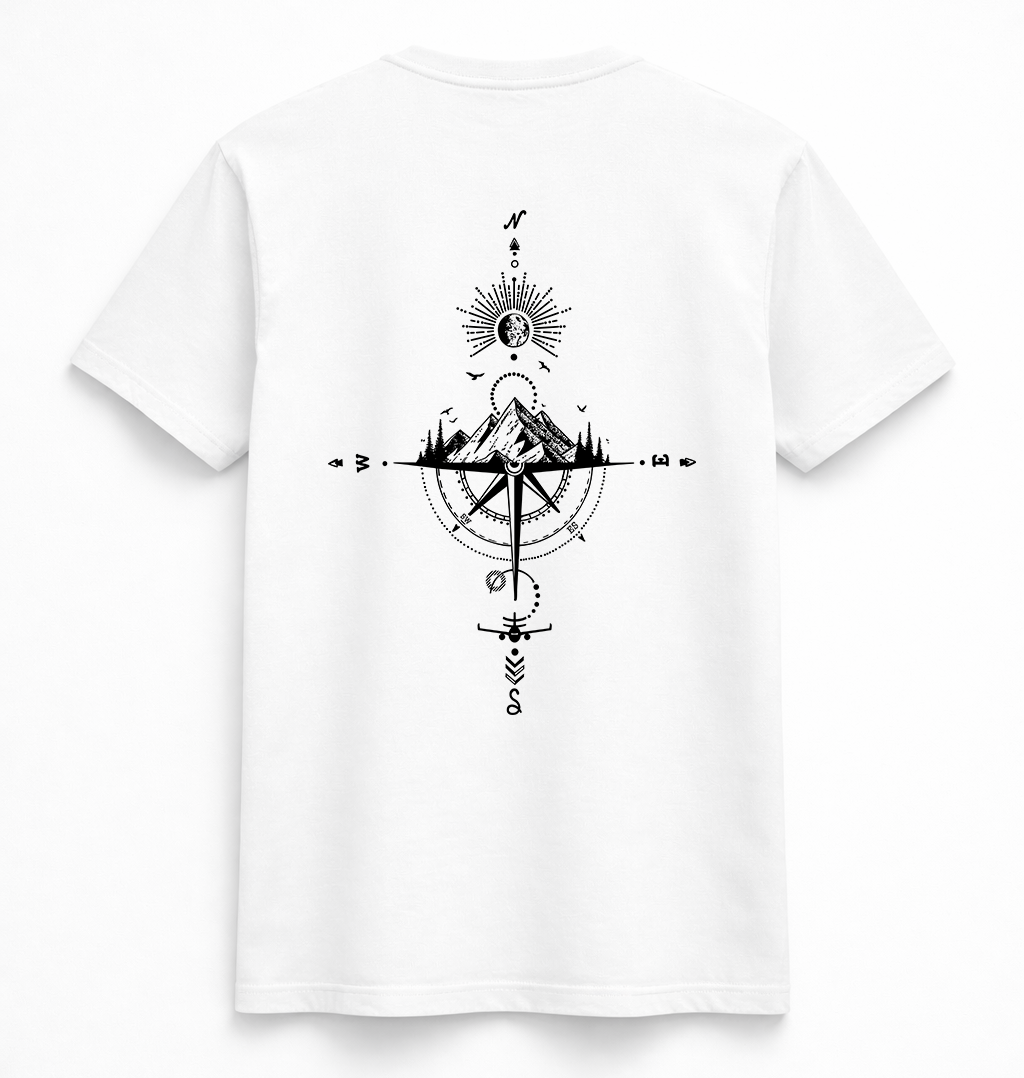 Celestial Compass Mountain Graphic Tee