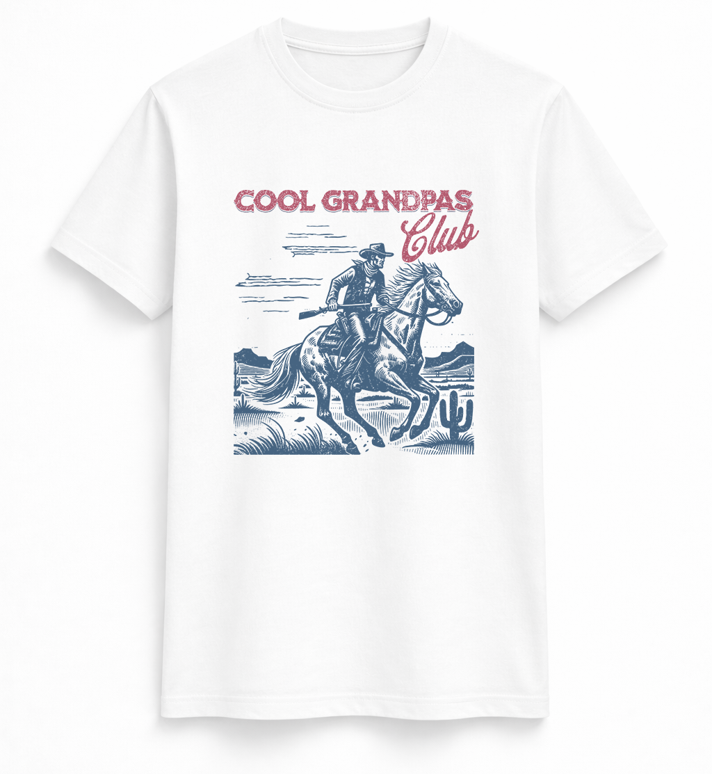 Cool Grandpas Club Western Cowboy Graphic Tee
