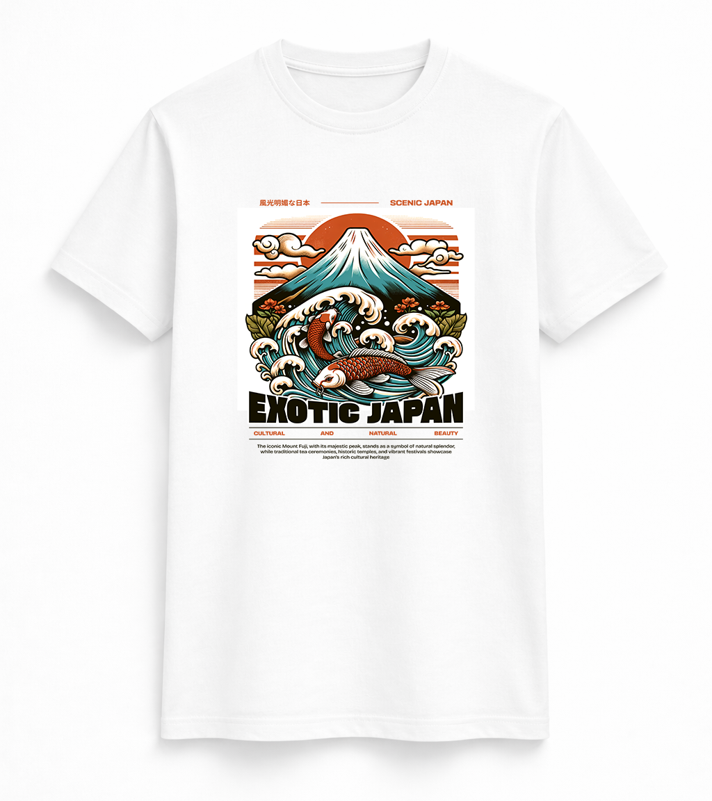 Exotic Japan Koi Wave Graphic Tee