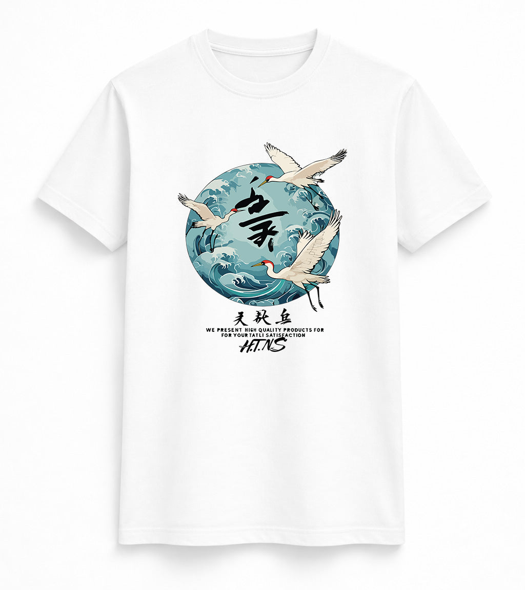 Crane Wave Harmony Graphic Tee