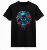 Neon Pulse Skull Headphones Tee