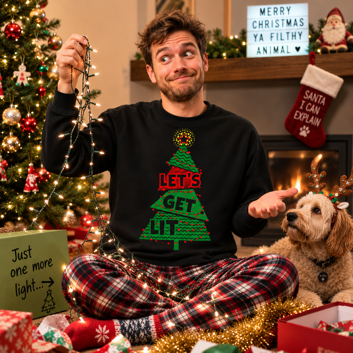 Let’s Get Lit – Funny Christmas Jumper