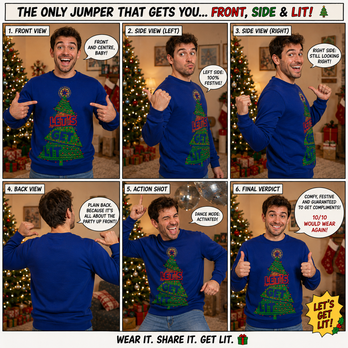 Let’s Get Lit – Funny Christmas Jumper