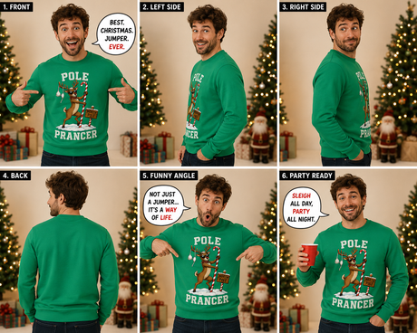 Pole Prancer – Funny Christmas Jumper