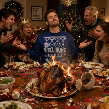 Well Hung – Funny Christmas Jumper