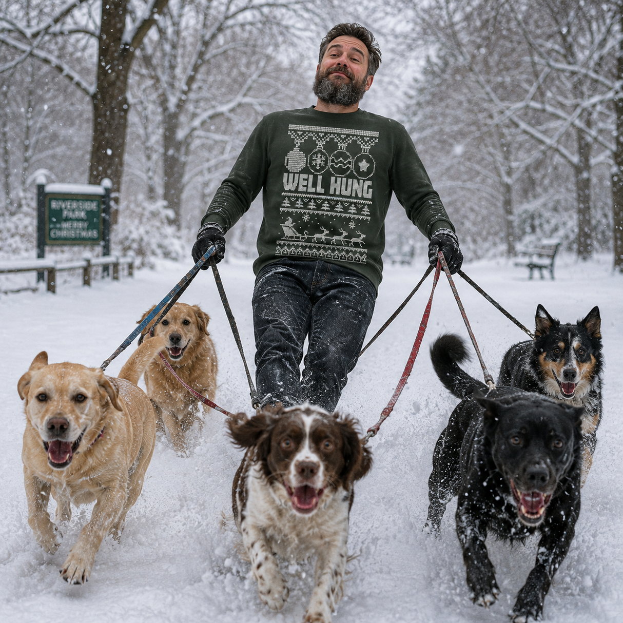 Well Hung – Funny Christmas Jumper