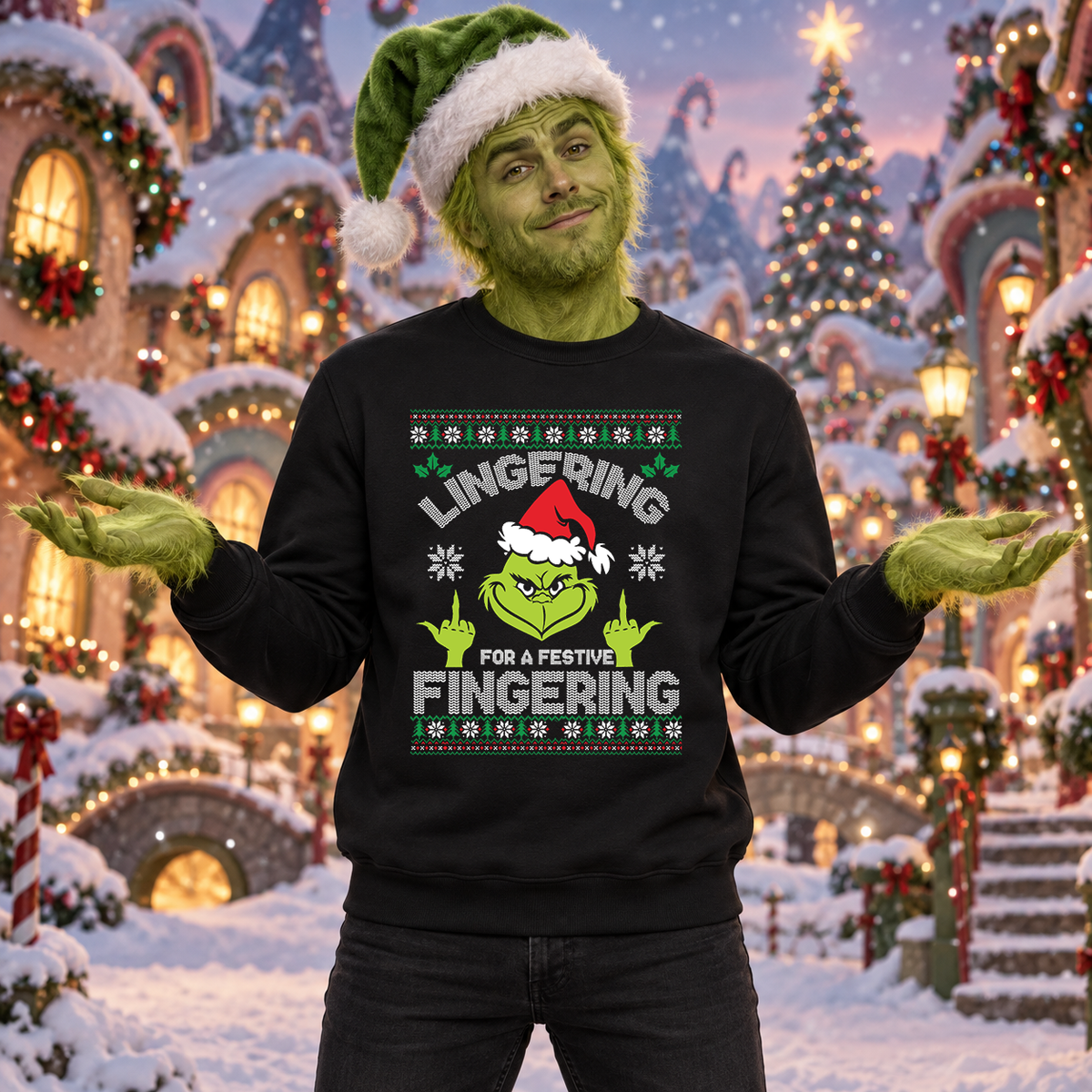 Lingering - Funny Christmas Jumper
