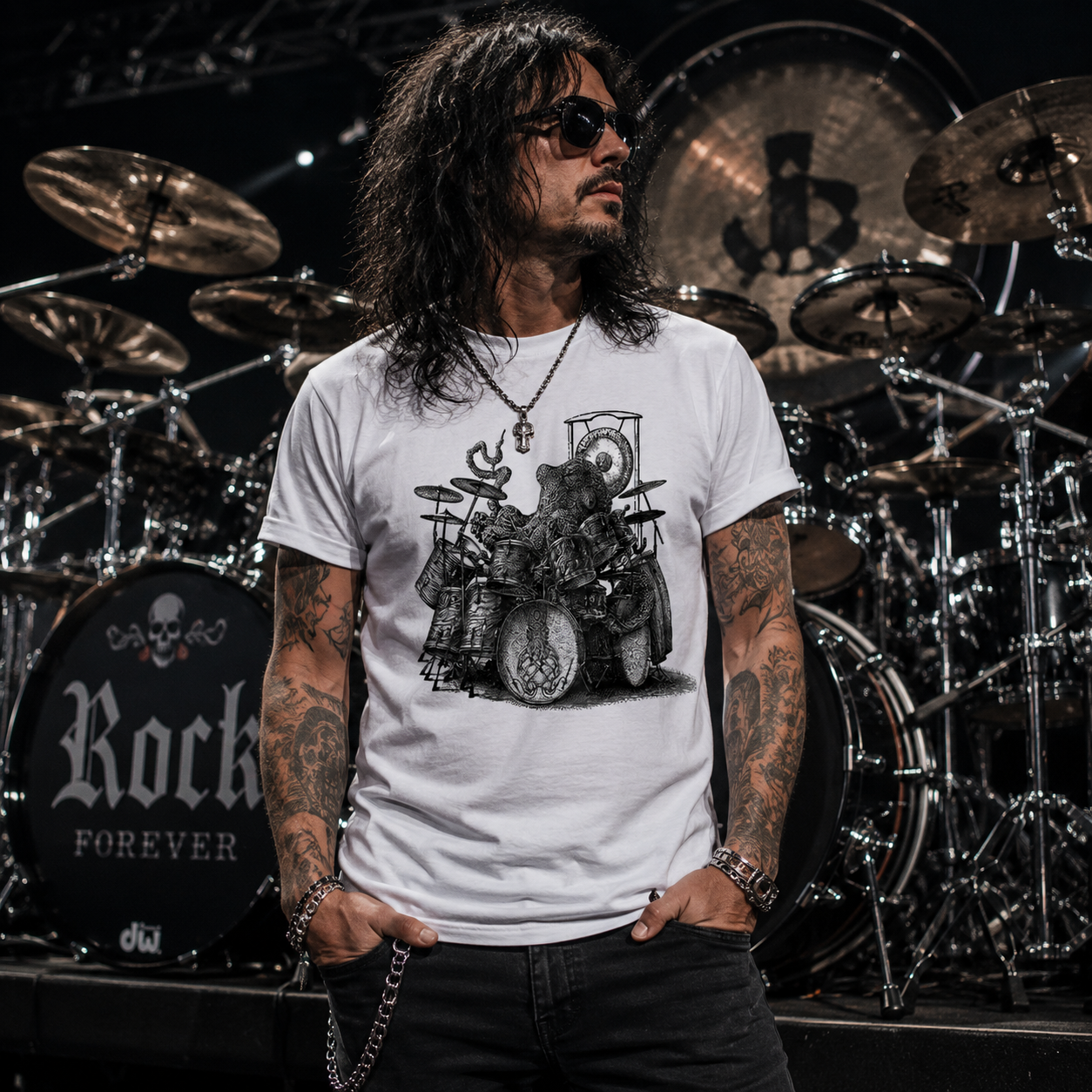 Octopus Drummer Graphic Tee