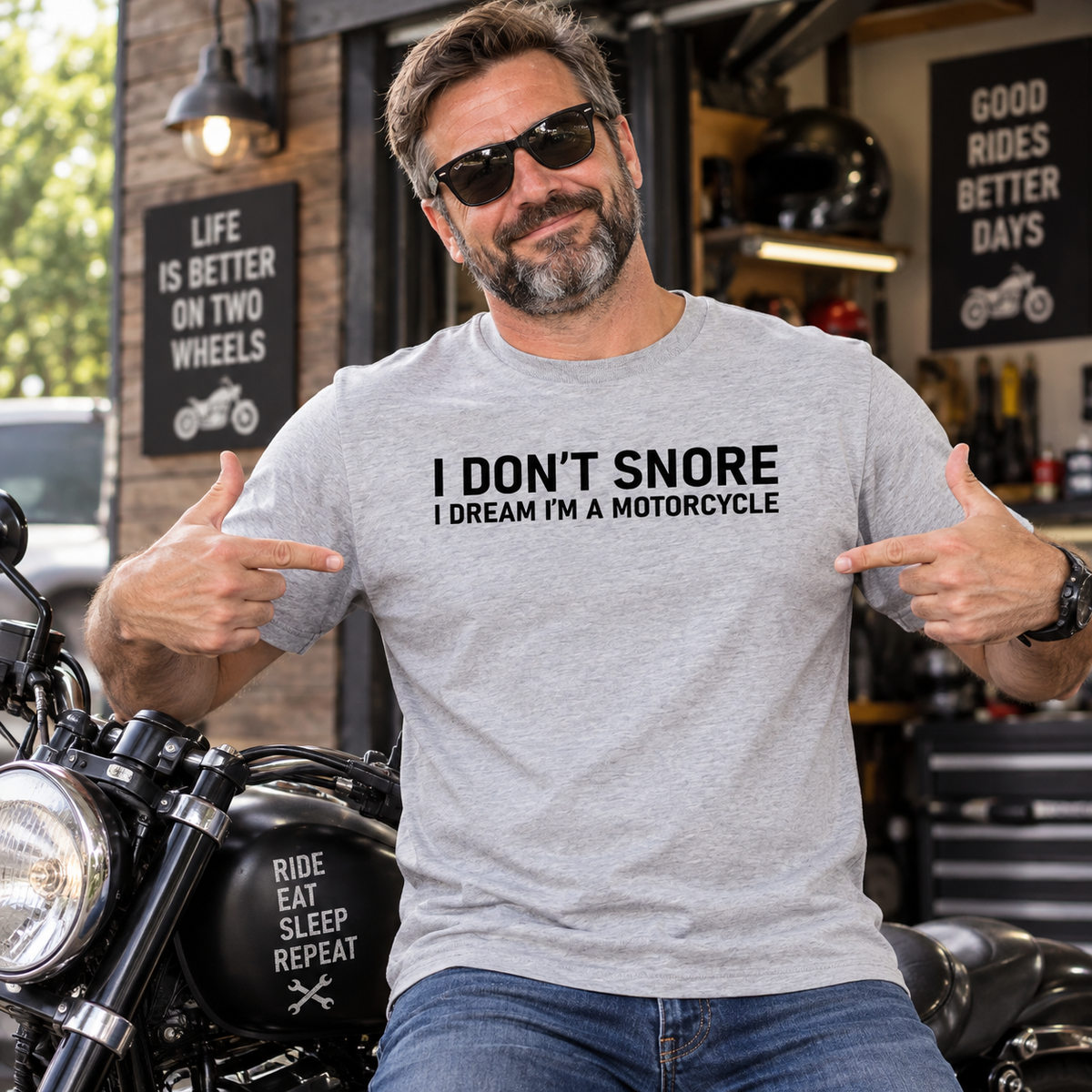 I Don't Snore I Dream I'm a Motorcycle T Shirt