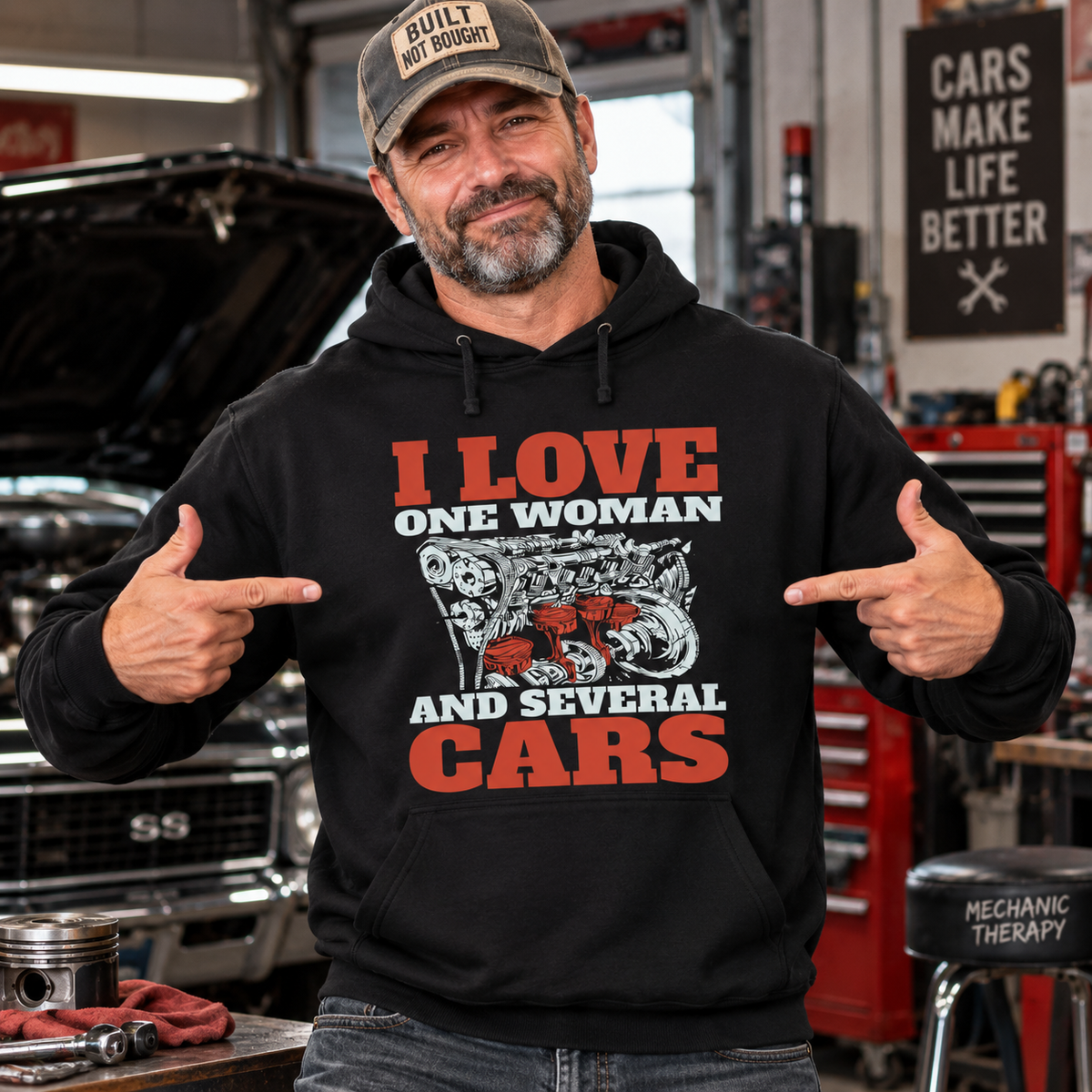 I Love One Woman and Several Cars Hoodie