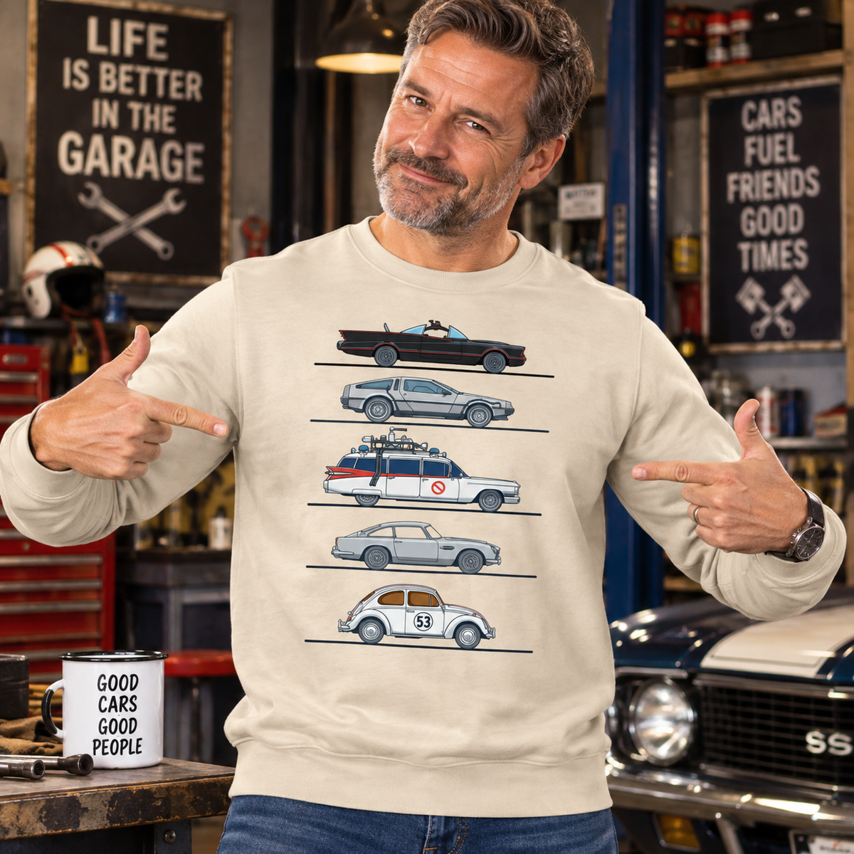 Movie Cars Sweatshirt