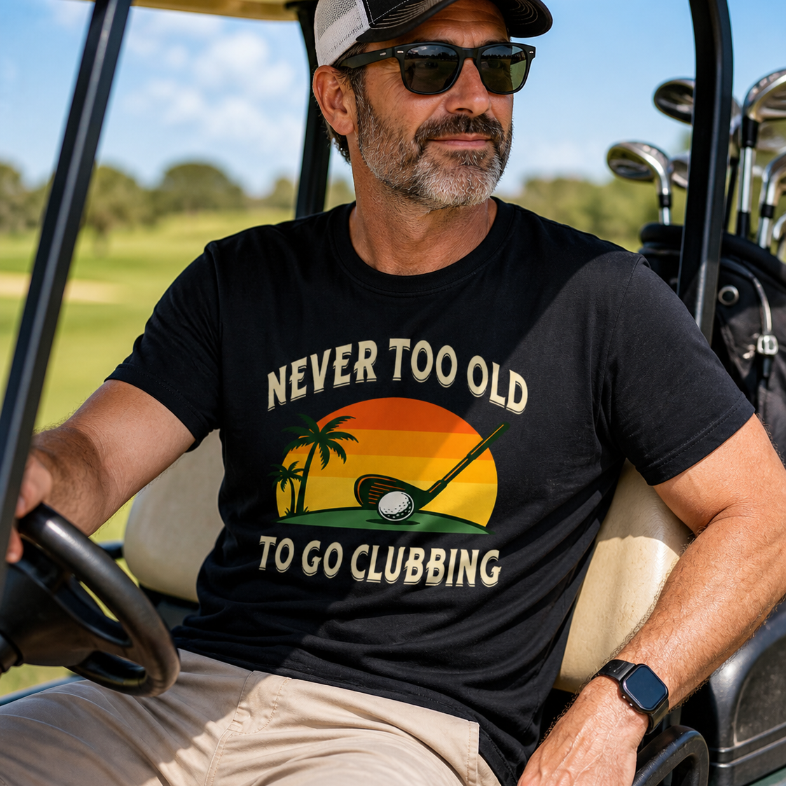 Never Too Old to Go Clubbing Golf T-Shirt