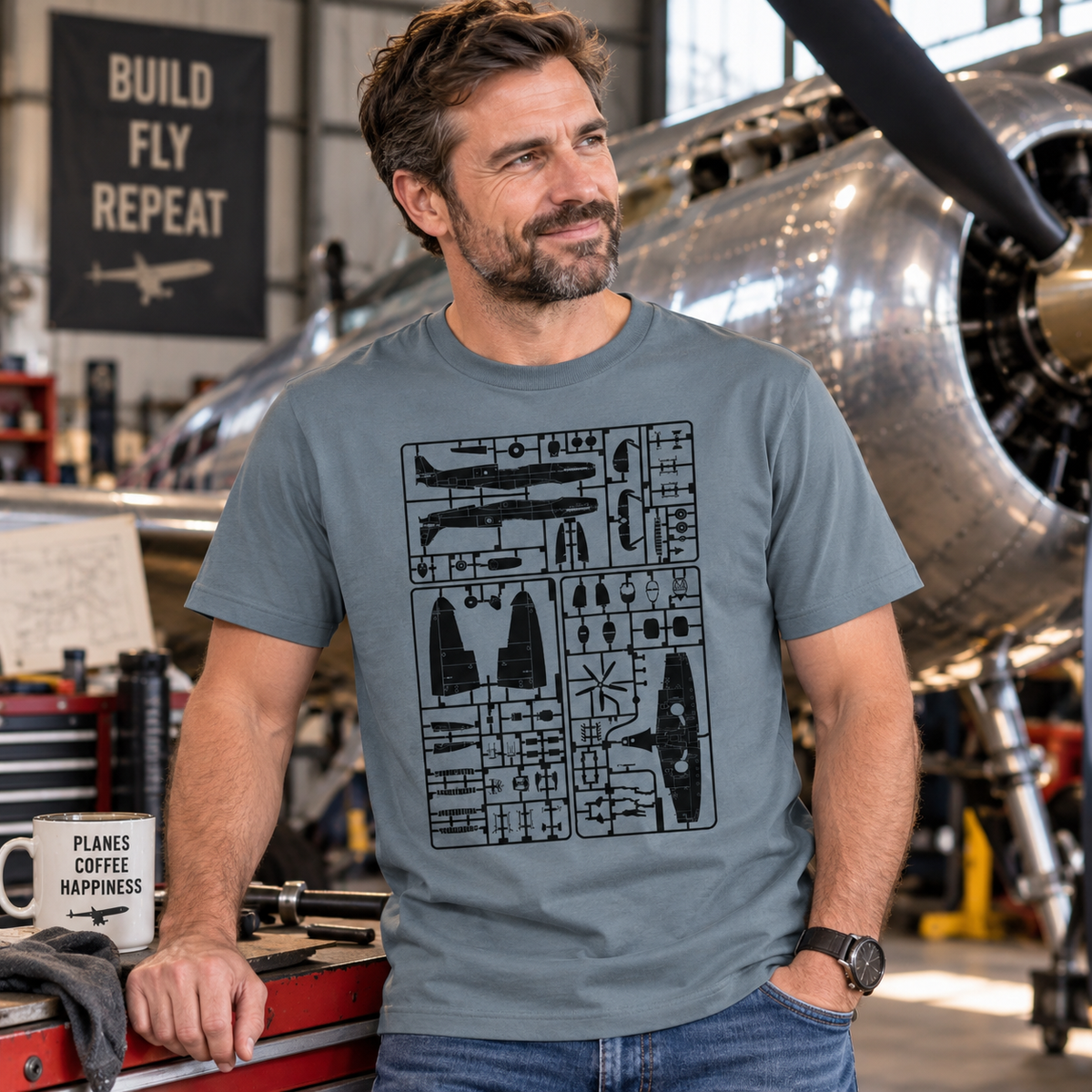 Spitfire Model Plane T-Shirt