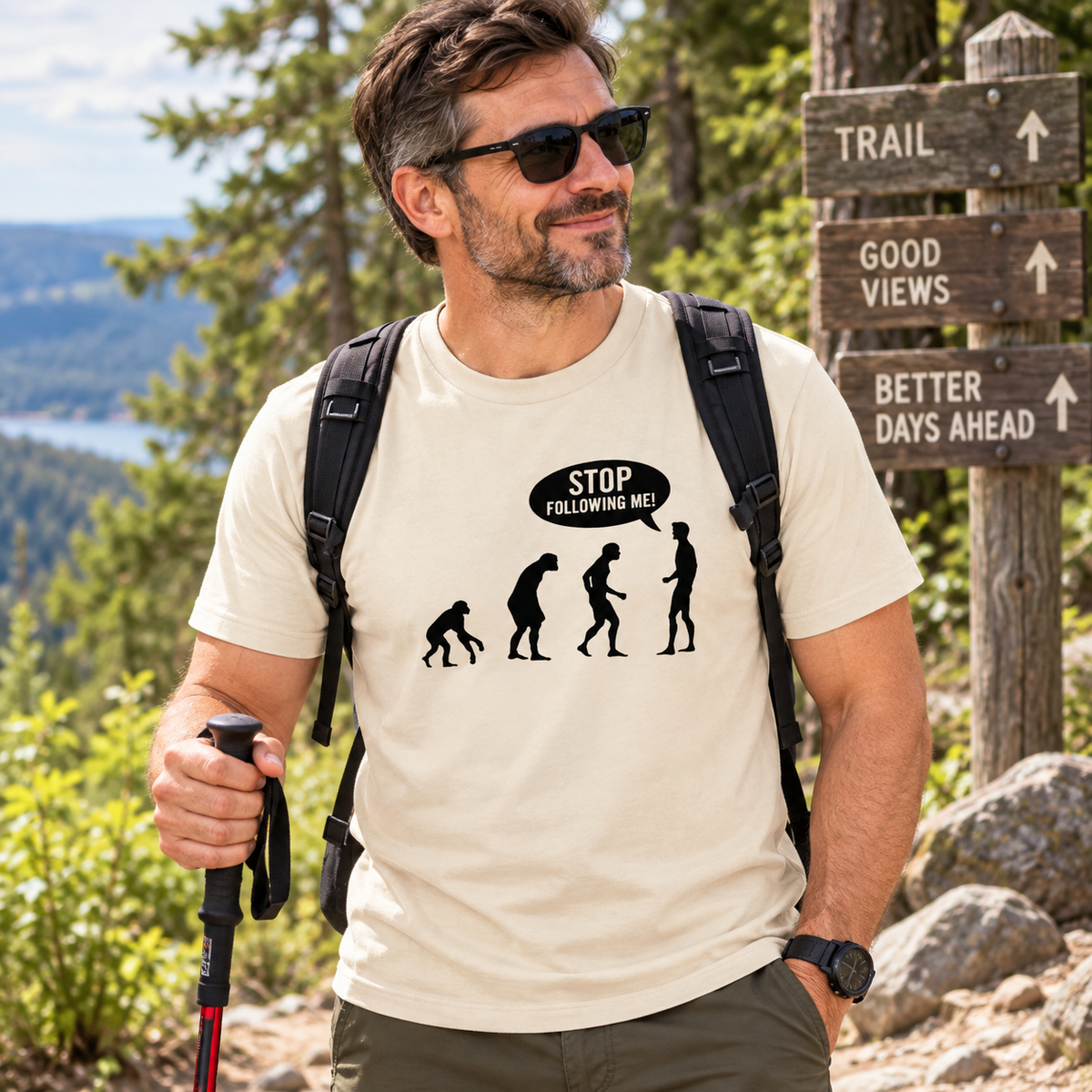 Stop Following Me Evolution T Shirt