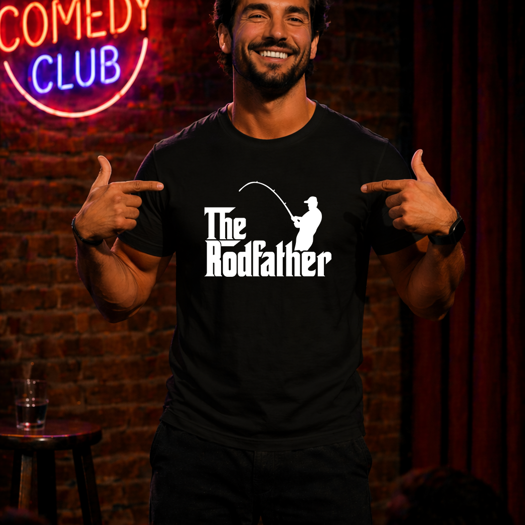 The Rodfather Funny Fishing T-Shirt