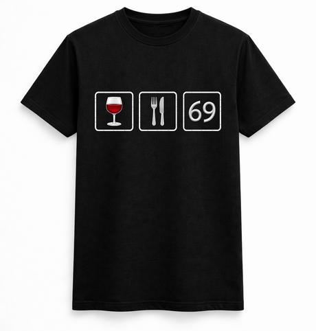 Wine, Dine & 69 Emoji Rebus Tee