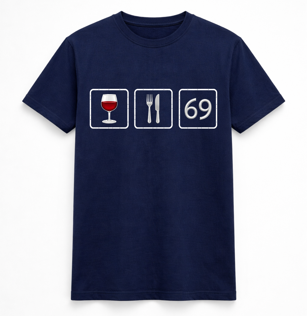 Wine, Dine & 69 Emoji Rebus Tee