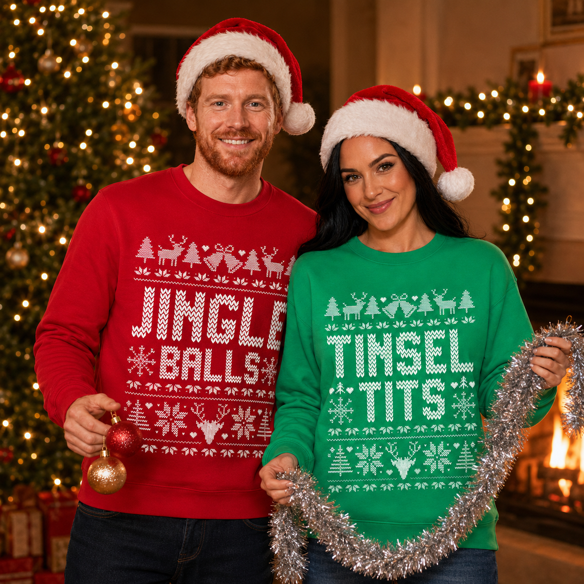 Tinsel & Jingle (HIM) – Funny Christmas Jumper
