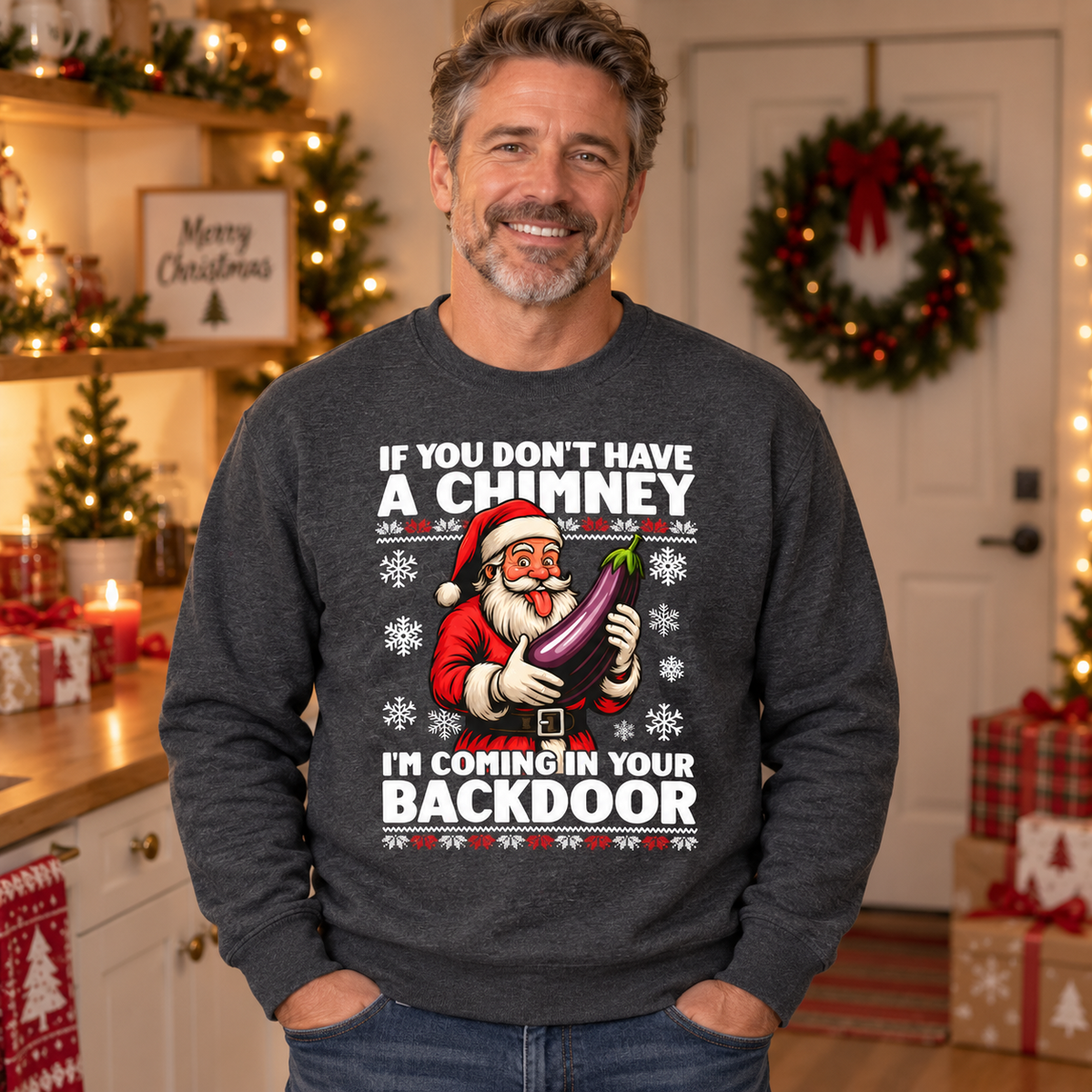 Back Door - Funny Christmas Jumper
