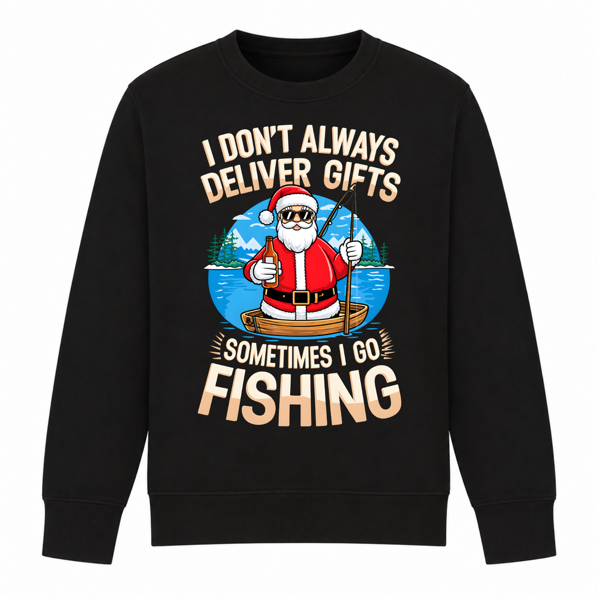 Sometimes I Go Fishing- Funny Christmas Jumper