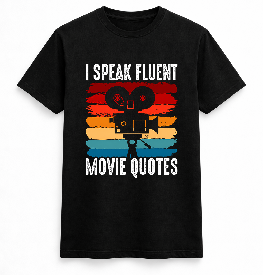Fluent in Movie Quotes Retro Film Tee