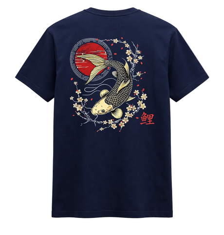 Golden Koi Sakura Wave Graphic Tee