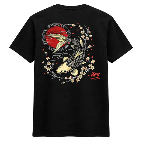 Golden Koi Sakura Wave Graphic Tee