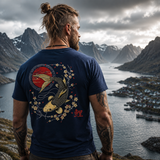 Golden Koi Sakura Wave Graphic Tee