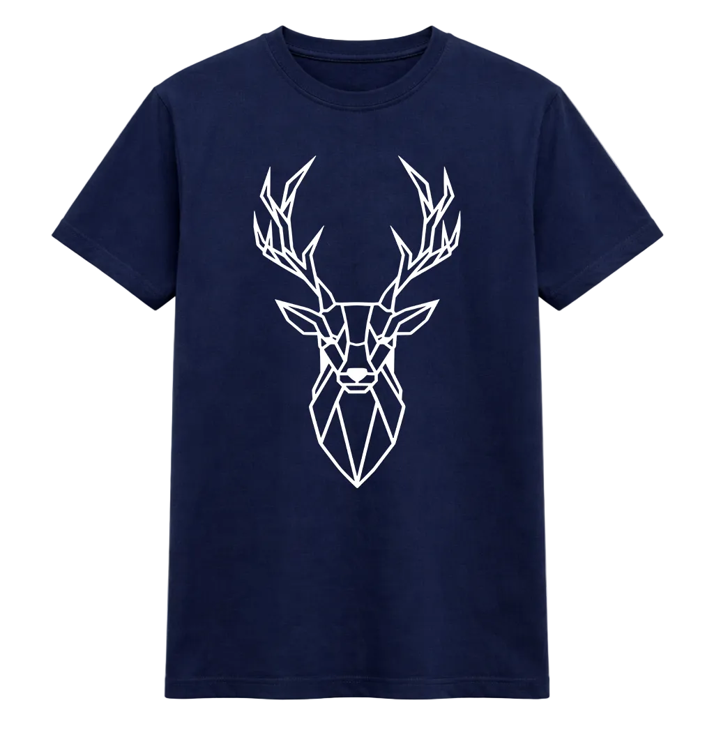 Minimalist Geometric Deer Head Graphic Tee
